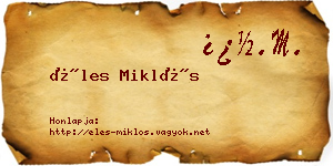 Éles Miklós névjegykártya
