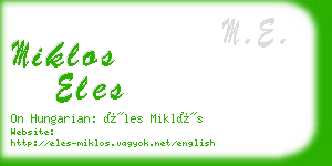 miklos eles business card